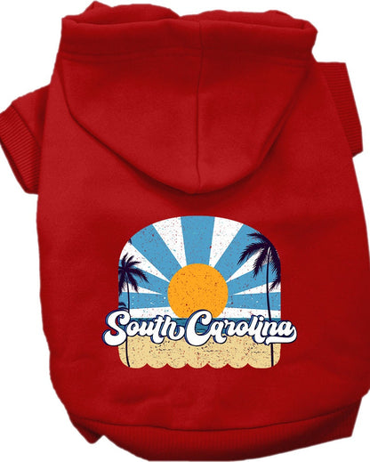 Sudadera con capucha serigrafiada para perros y gatos, para mascotas pequeñas y medianas (tallas XS a XL), "South Carolina Coast"