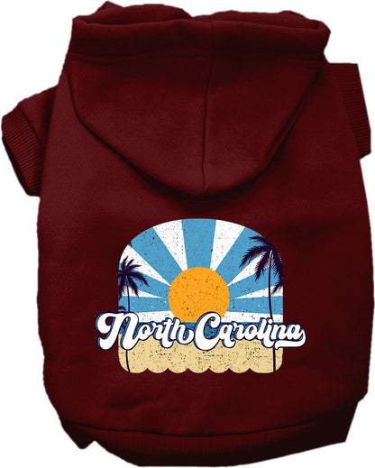 Pet Dog & Cat Screen Printed Hoodie for Small to Medium Pets (Sizes XS-XL), "North Carolina Coast"