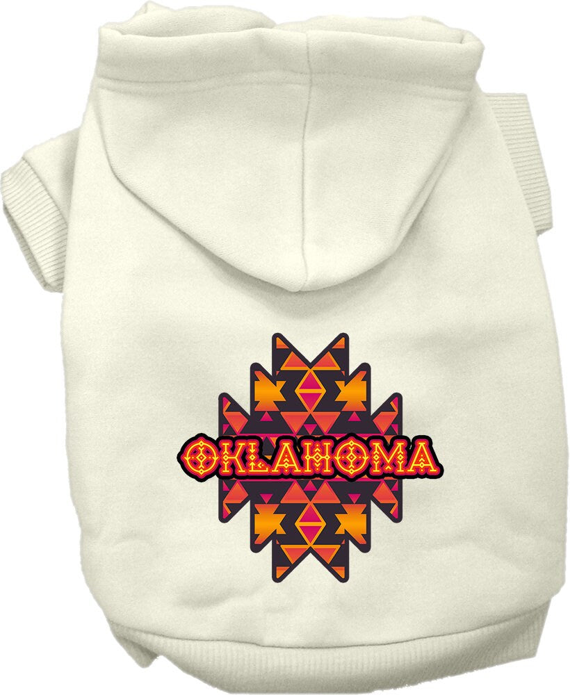 Pet Dog & Cat Screen Printed Hoodie for Small to Medium Pets (Sizes XS-XL), "Oklahoma Navajo Tribal"