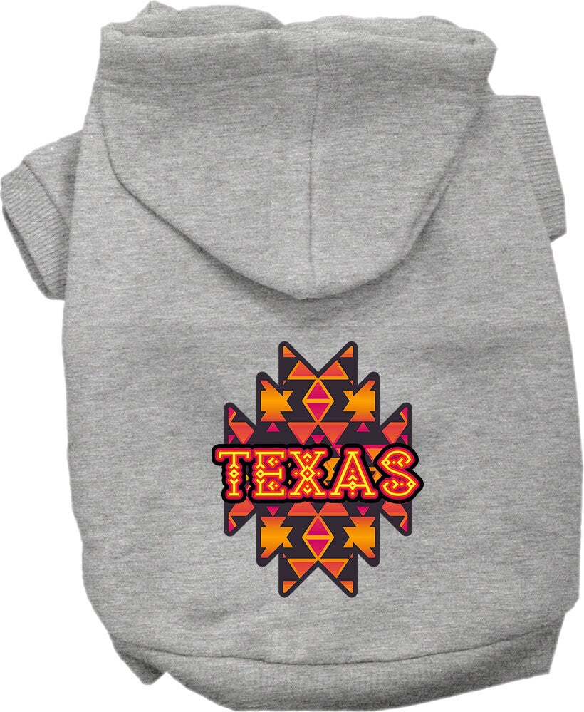 Pet Dog & Cat Screen Printed Hoodie for Small to Medium Pets (Sizes XS-XL), "Texas Navajo Tribal"