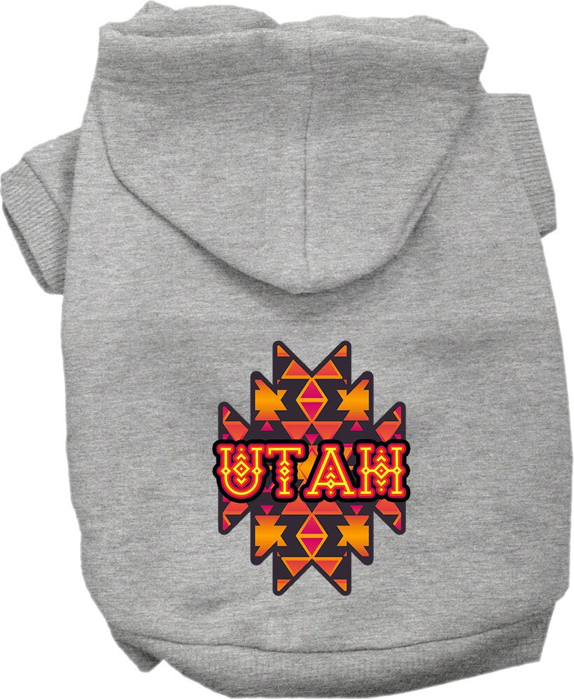 Sudadera con capucha serigrafiada para perros y gatos, para mascotas pequeñas y medianas (tallas XS a XL), "Utah Navajo Tribal"