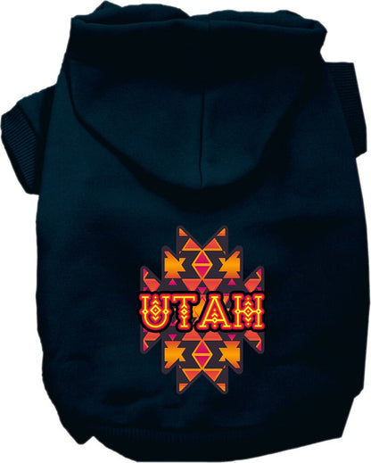 Sudadera con capucha serigrafiada para perros y gatos, para mascotas pequeñas y medianas (tallas XS a XL), "Utah Navajo Tribal"