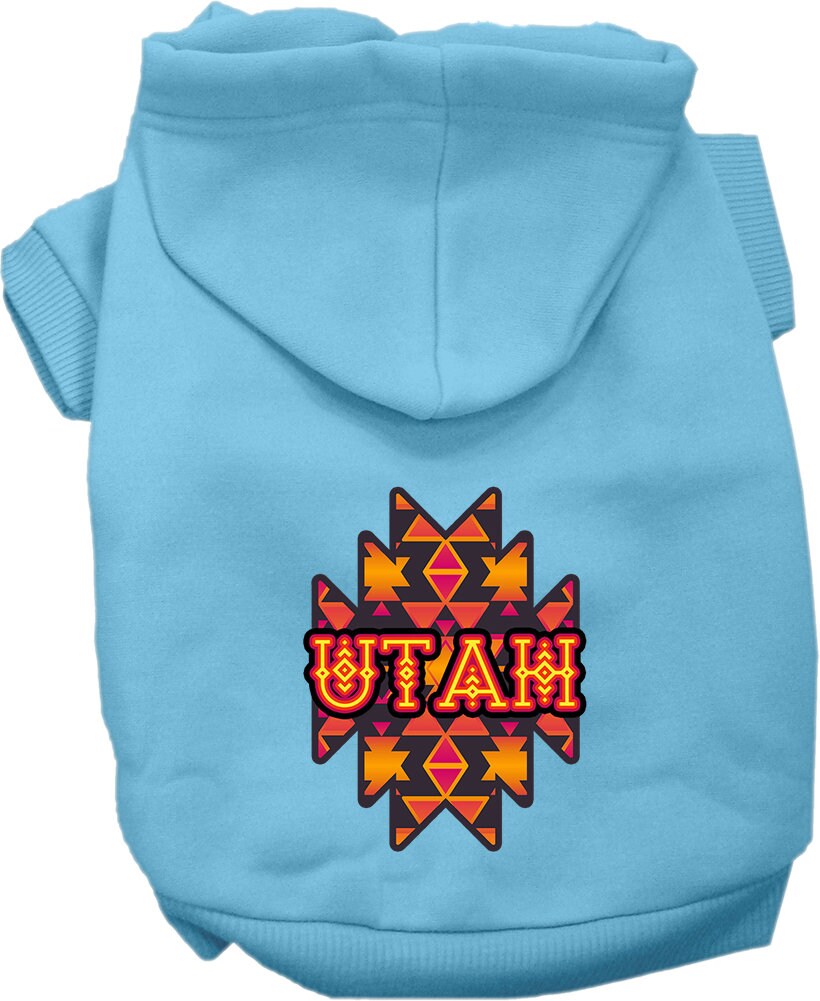 Sudadera con capucha serigrafiada para perros y gatos, para mascotas pequeñas y medianas (tallas XS a XL), "Utah Navajo Tribal"