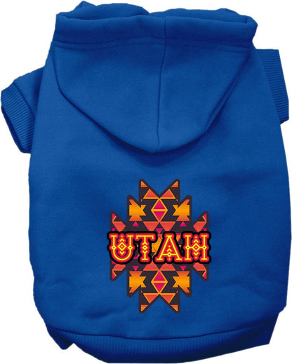 Sudadera con capucha serigrafiada para perros y gatos, para mascotas pequeñas y medianas (tallas XS a XL), "Utah Navajo Tribal"