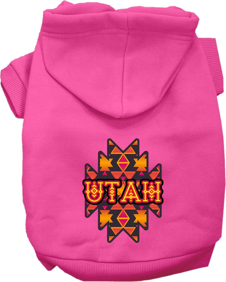 Sudadera con capucha serigrafiada para perros y gatos, para mascotas pequeñas y medianas (tallas XS a XL), "Utah Navajo Tribal"