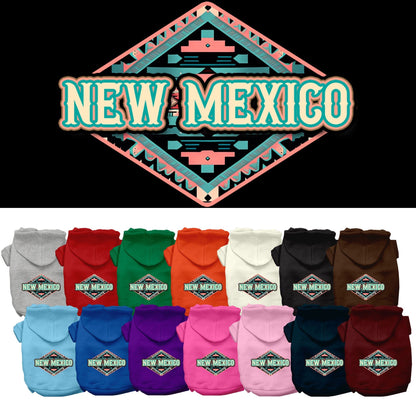 Sudadera con capucha serigrafiada para perros y gatos, para mascotas medianas y grandes (tallas 2XL-6XL), "New Mexico Peach Aztec"