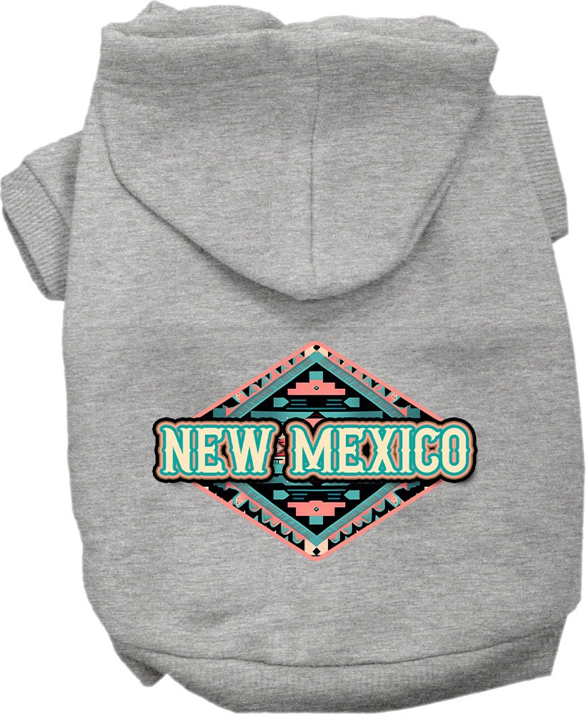 Sudadera con capucha serigrafiada para perros y gatos, para mascotas medianas y grandes (tallas 2XL-6XL), "New Mexico Peach Aztec"