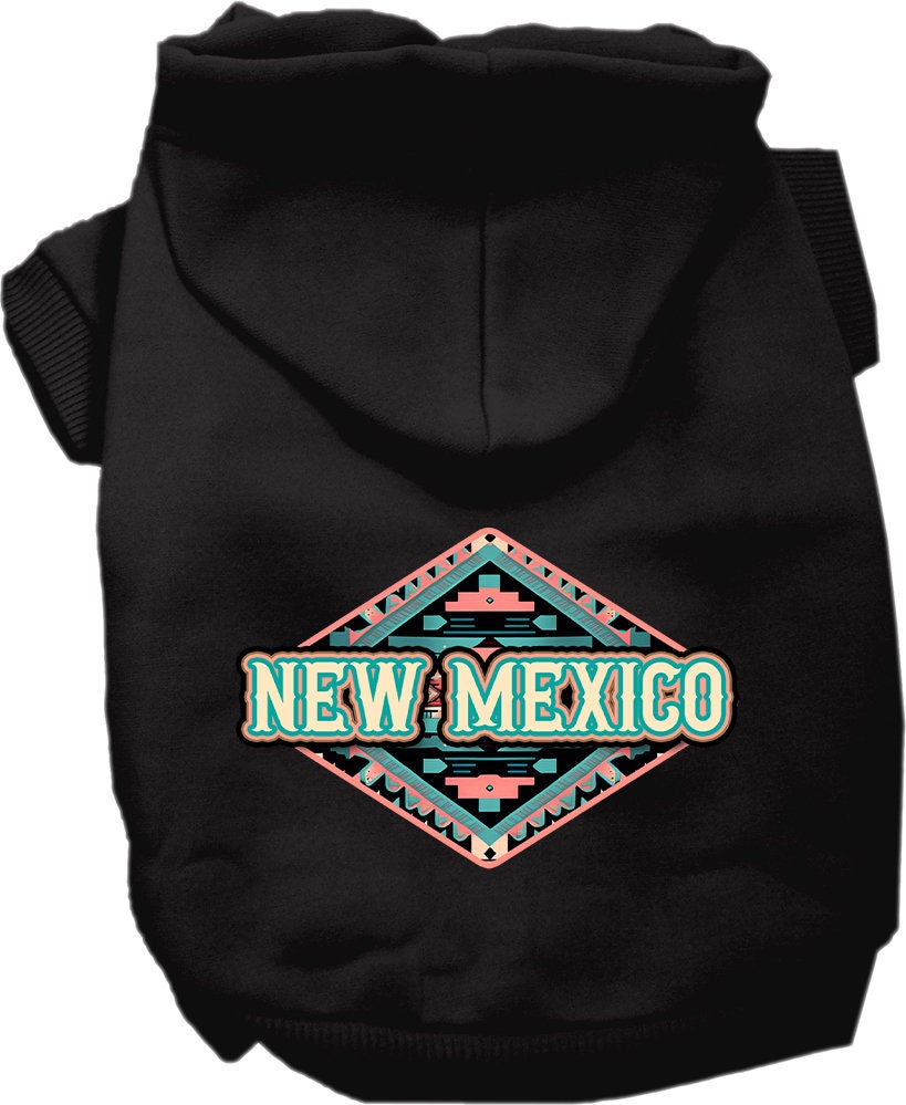 Sudadera con capucha serigrafiada para perros y gatos, para mascotas medianas y grandes (tallas 2XL-6XL), "New Mexico Peach Aztec"