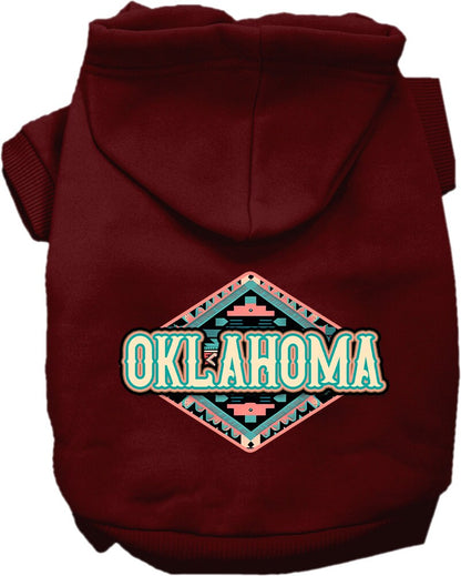 Pet Dog & Cat Screen Printed Hoodie for Small to Medium Pets (Sizes XS-XL), "Oklahoma Peach Aztec"