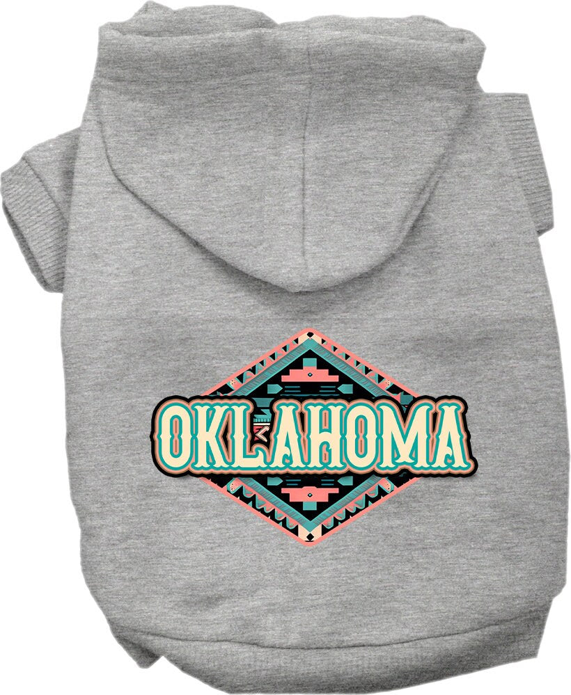 Pet Dog & Cat Screen Printed Hoodie for Small to Medium Pets (Sizes XS-XL), "Oklahoma Peach Aztec"