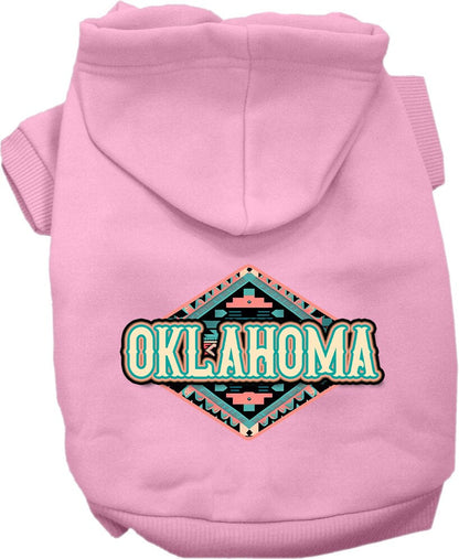 Pet Dog & Cat Screen Printed Hoodie for Small to Medium Pets (Sizes XS-XL), "Oklahoma Peach Aztec"