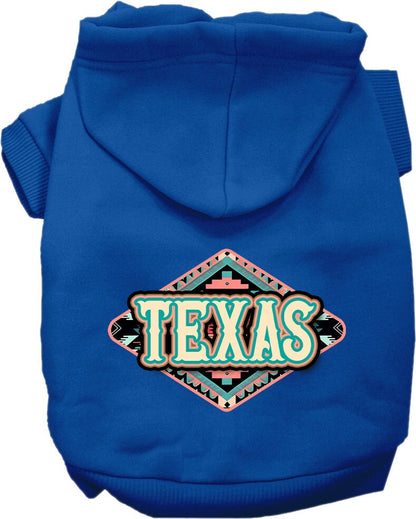 Sudadera con capucha serigrafiada para perros y gatos, para mascotas pequeñas y medianas (tallas XS a XL), "Texas Peach Aztec"