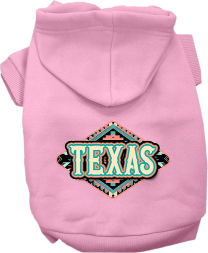 Sudadera con capucha serigrafiada para perros y gatos, para mascotas pequeñas y medianas (tallas XS a XL), "Texas Peach Aztec"