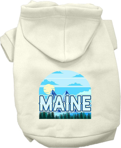 Sudadera con capucha serigrafiada para perros y gatos, para mascotas pequeñas y medianas (tallas XS a XL), "Maine Trailblazer"