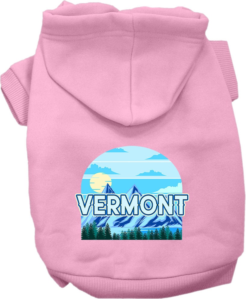 Sudadera con capucha serigrafiada para perros y gatos, para mascotas pequeñas y medianas (tallas XS a XL), "Vermont Trailblazer"