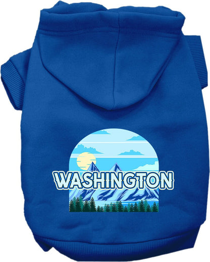 Sudadera con capucha serigrafiada para perros y gatos, para mascotas pequeñas y medianas (tallas XS a XL), "Washington Trailblazer"