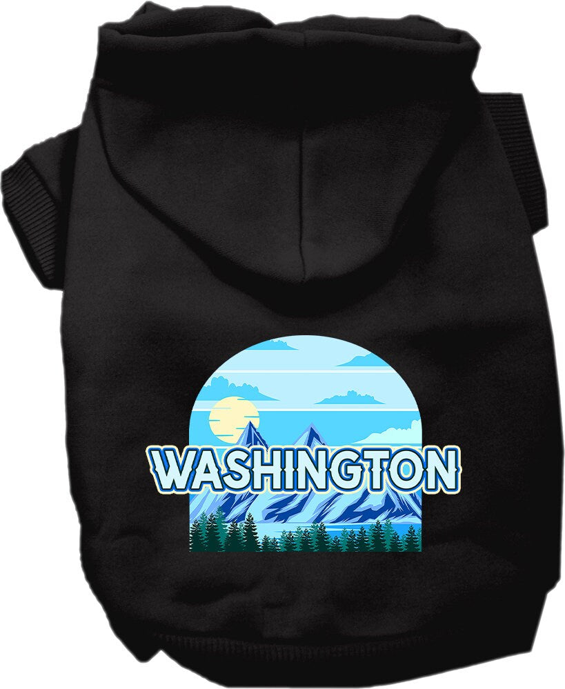 Sudadera con capucha serigrafiada para perros y gatos, para mascotas pequeñas y medianas (tallas XS a XL), "Washington Trailblazer"