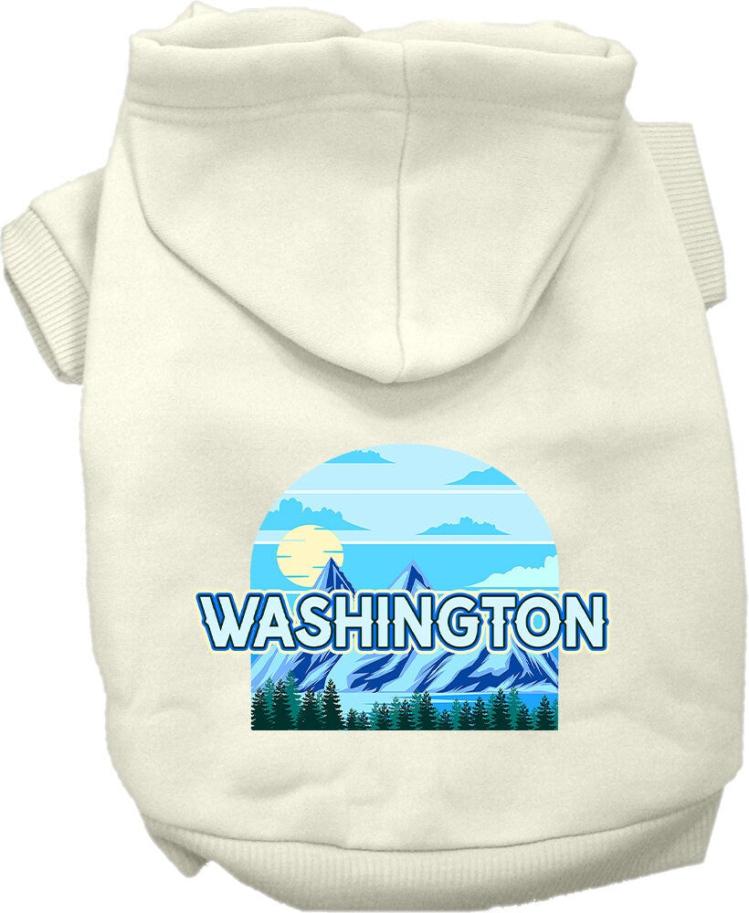 Sudadera con capucha serigrafiada para perros y gatos, para mascotas pequeñas y medianas (tallas XS a XL), "Washington Trailblazer"