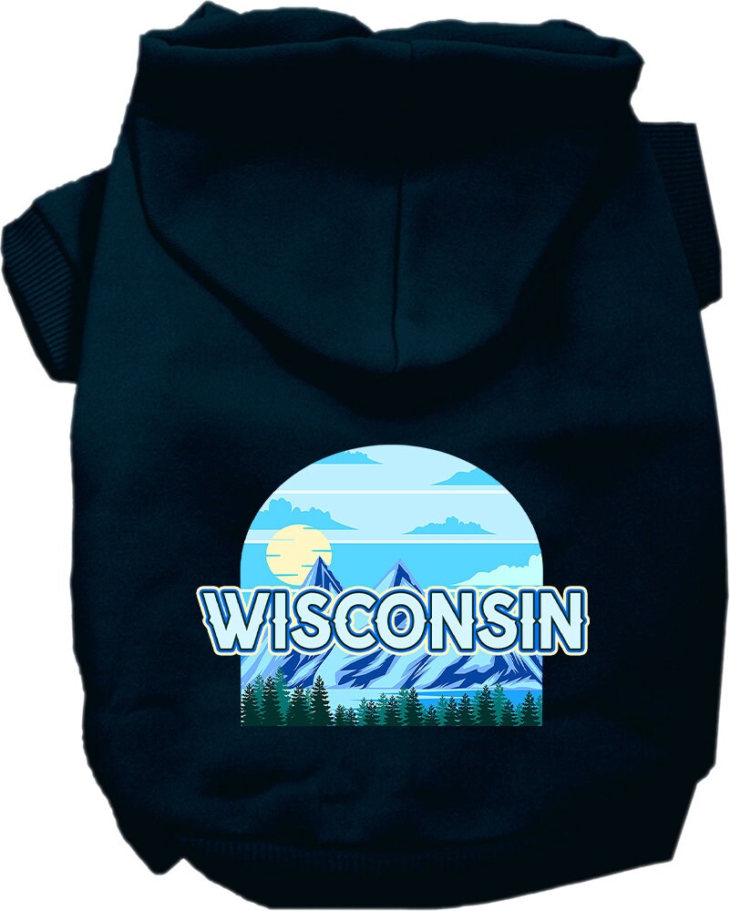 Sudadera con capucha serigrafiada para perros y gatos, para mascotas pequeñas y medianas (tallas XS a XL), "Wisconsin Trailblazer"