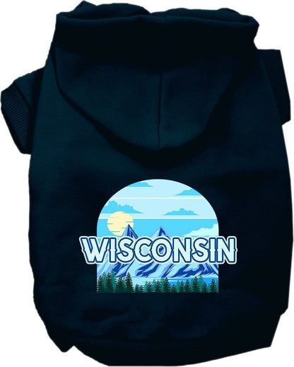 Sudadera con capucha serigrafiada para perros y gatos, para mascotas pequeñas y medianas (tallas XS a XL), "Wisconsin Trailblazer"