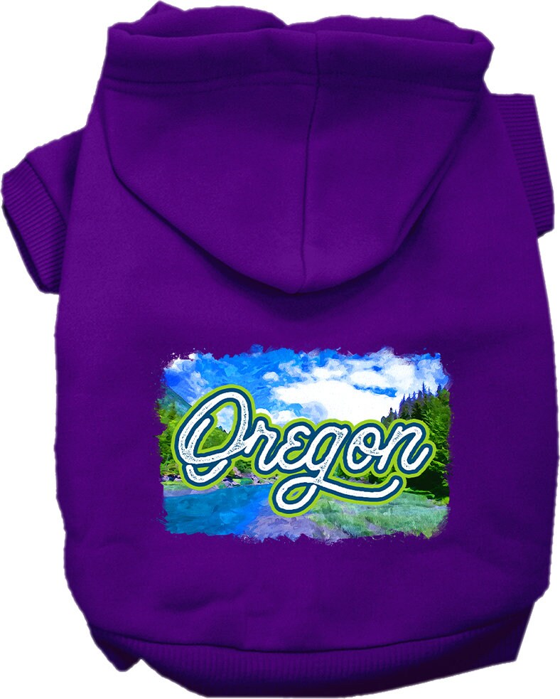 Pet Dog & Cat Screen Printed Hoodie for Medium to Large Pets (Sizes 2XL-6XL), "Oregon Summer"