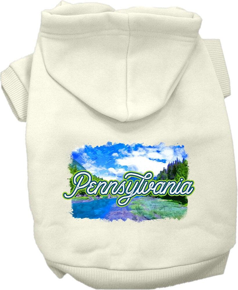 Sudadera con capucha serigrafiada para perros y gatos, para mascotas medianas y grandes (tallas 2XL-6XL), "Pennsylvania Summer"