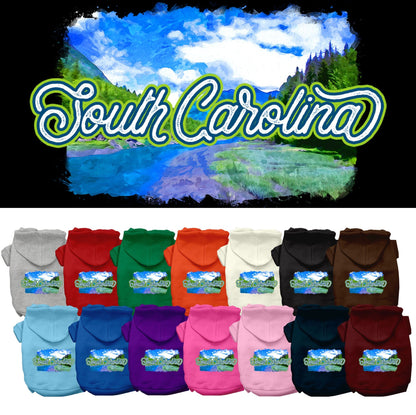 Pet Dog & Cat Screen Printed Hoodie for Medium to Large Pets (Sizes 2XL-6XL), "South Carolina Summer"