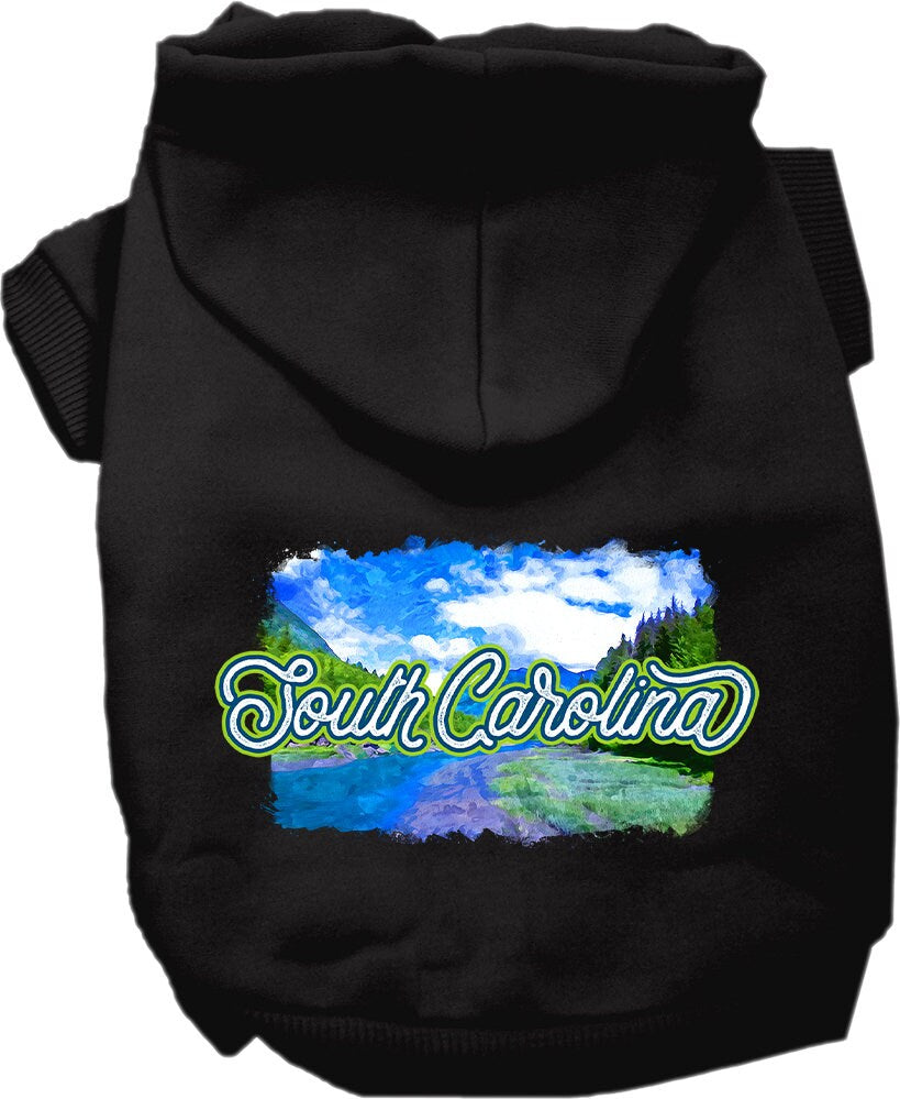 Sudadera con capucha serigrafiada para perros y gatos, para mascotas medianas y grandes (tallas 2XL-6XL), "South Carolina Summer"