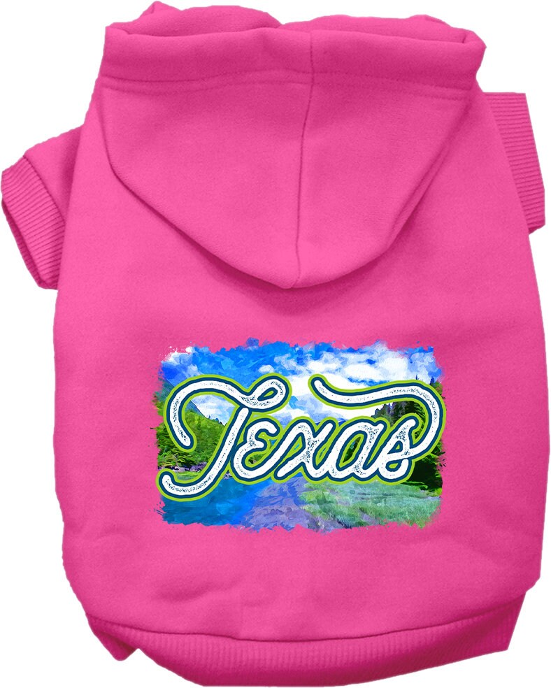 Sudadera con capucha serigrafiada para perros y gatos, para mascotas pequeñas y medianas (tallas XS a XL), "Texas Summer"