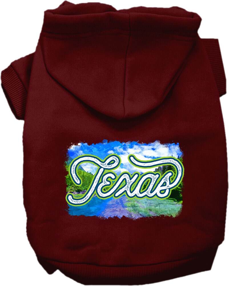 Sudadera con capucha serigrafiada para perros y gatos, para mascotas pequeñas y medianas (tallas XS a XL), "Texas Summer"