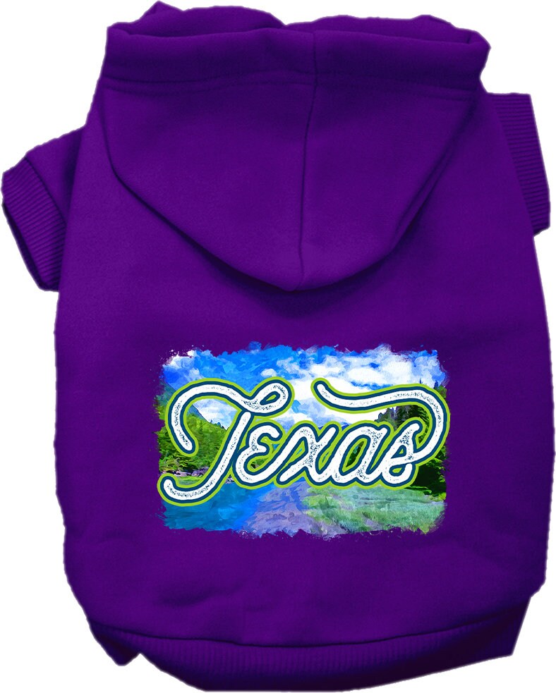 Sudadera con capucha serigrafiada para perros y gatos, para mascotas pequeñas y medianas (tallas XS a XL), "Texas Summer"