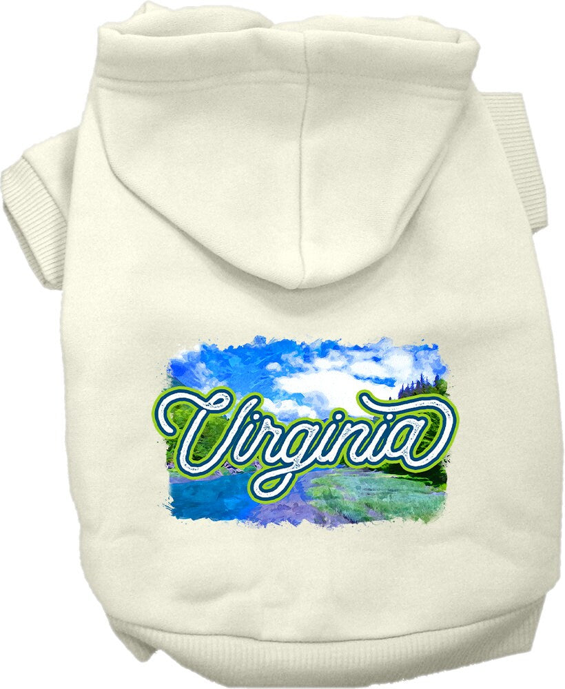 Sudadera con capucha serigrafiada para perros y gatos, para mascotas pequeñas y medianas (tallas XS a XL), "Virginia Summer"