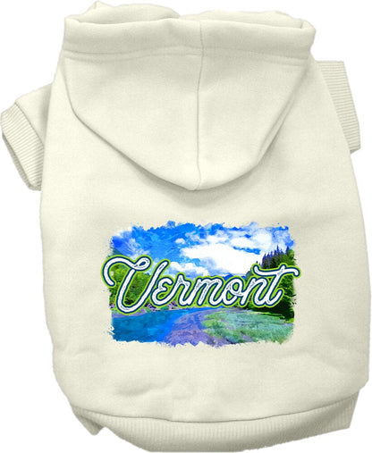 Sudadera con capucha serigrafiada para perros y gatos, para mascotas pequeñas y medianas (tallas XS a XL), "Vermont Summer"