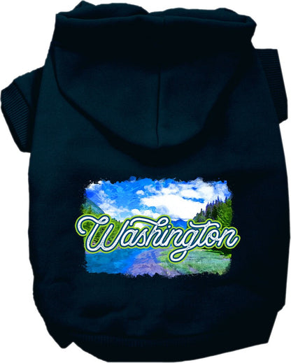 Sudadera con capucha serigrafiada para perros y gatos, para mascotas pequeñas y medianas (tallas XS a XL), "Washington Summer"