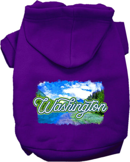 Sudadera con capucha serigrafiada para perros y gatos, para mascotas pequeñas y medianas (tallas XS a XL), "Washington Summer"