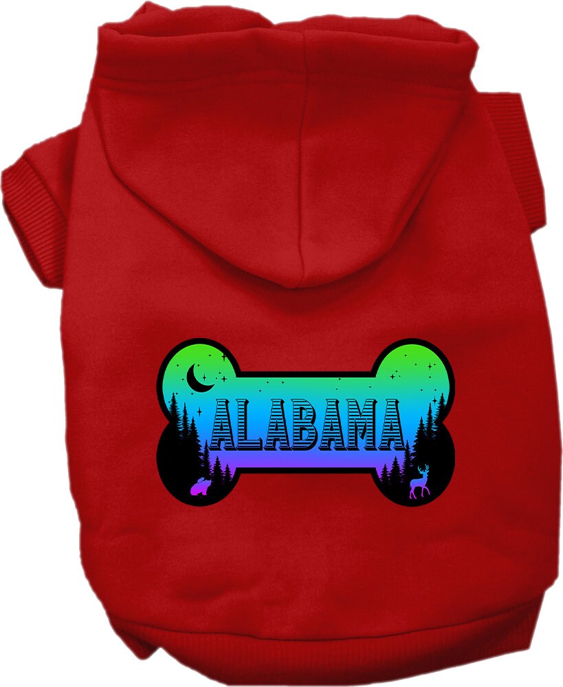 Pet Dog & Cat Screen Printed Hoodie for Medium to Large Pets (Sizes 2XL-6XL), "Alabama Mountain Shades"