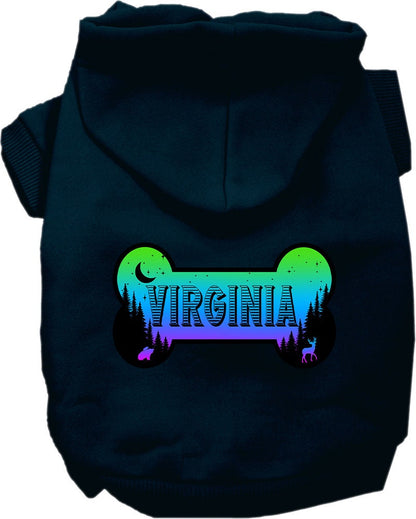 Pet Dog & Cat Screen Printed Hoodie for Small to Medium Pets (Sizes XS-XL), "Virginia Mountain Shades"