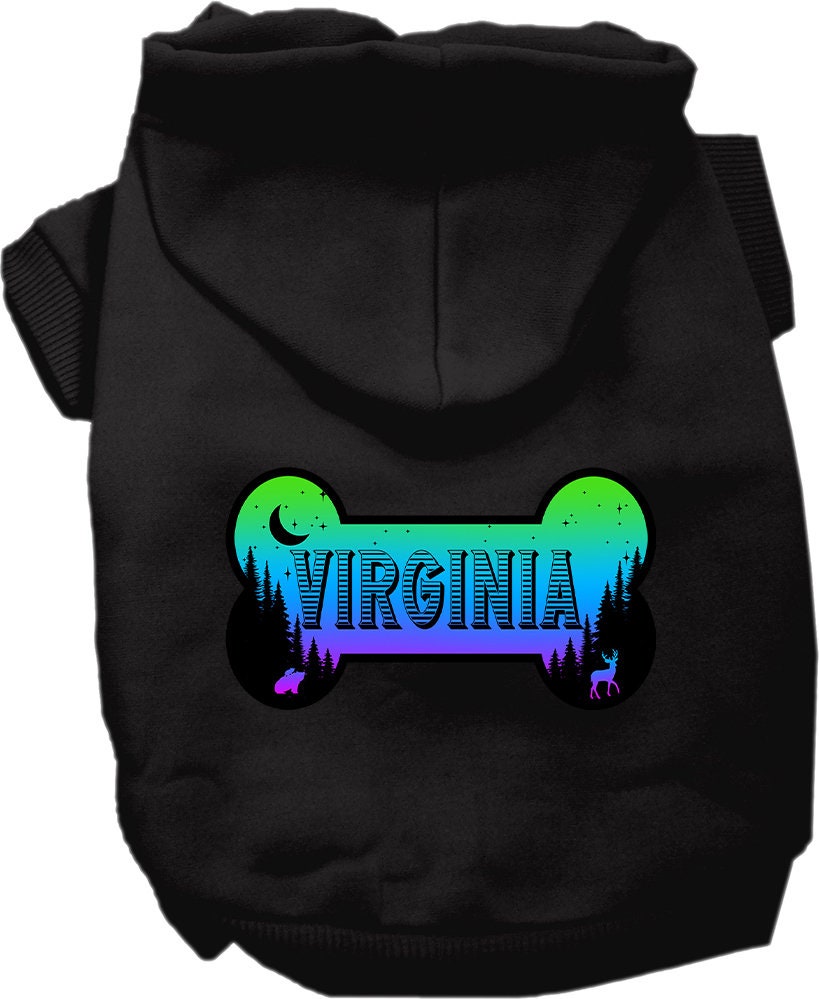 Pet Dog & Cat Screen Printed Hoodie for Small to Medium Pets (Sizes XS-XL), "Virginia Mountain Shades"