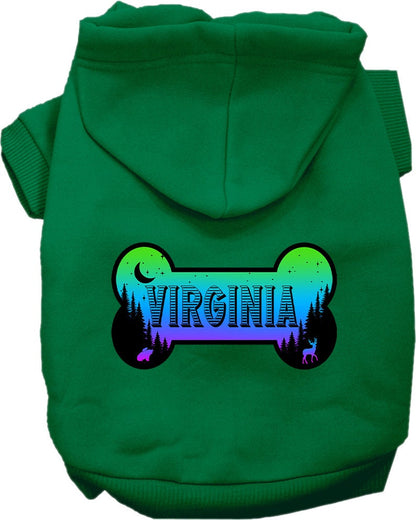 Pet Dog & Cat Screen Printed Hoodie for Small to Medium Pets (Sizes XS-XL), "Virginia Mountain Shades"