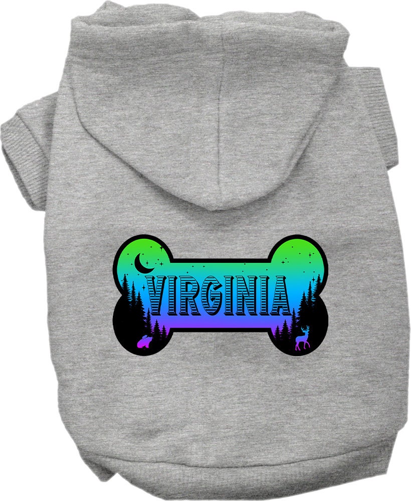 Pet Dog & Cat Screen Printed Hoodie for Small to Medium Pets (Sizes XS-XL), "Virginia Mountain Shades"