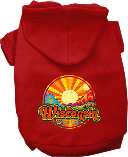 Pet Dog & Cat Screen Printed Hoodie for Small to Medium Pets (Sizes XS-XL), "Wisconsin Mellow Mountain"