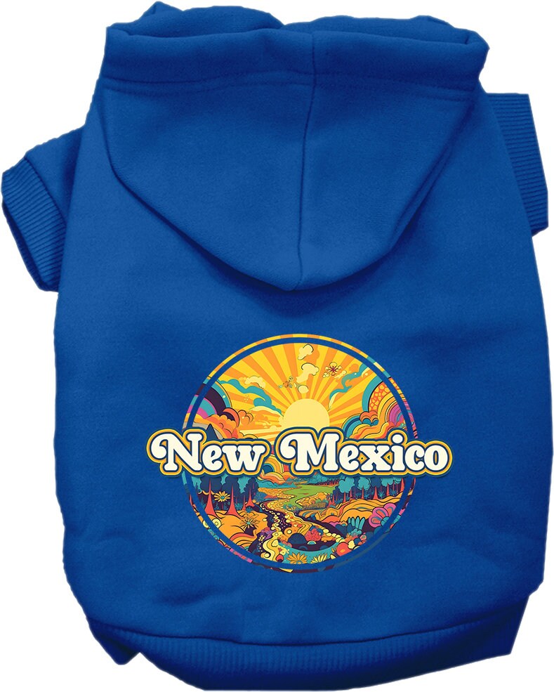 Pet Dog & Cat Screen Printed Hoodie for Small to Medium Pets (Sizes XS-XL), "New Mexico Trippy Peaks"