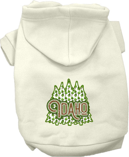 Pet Dog & Cat Screen Printed Hoodie for Medium to Large Pets (Sizes 2XL-6XL), "Idaho Woodland Trees"