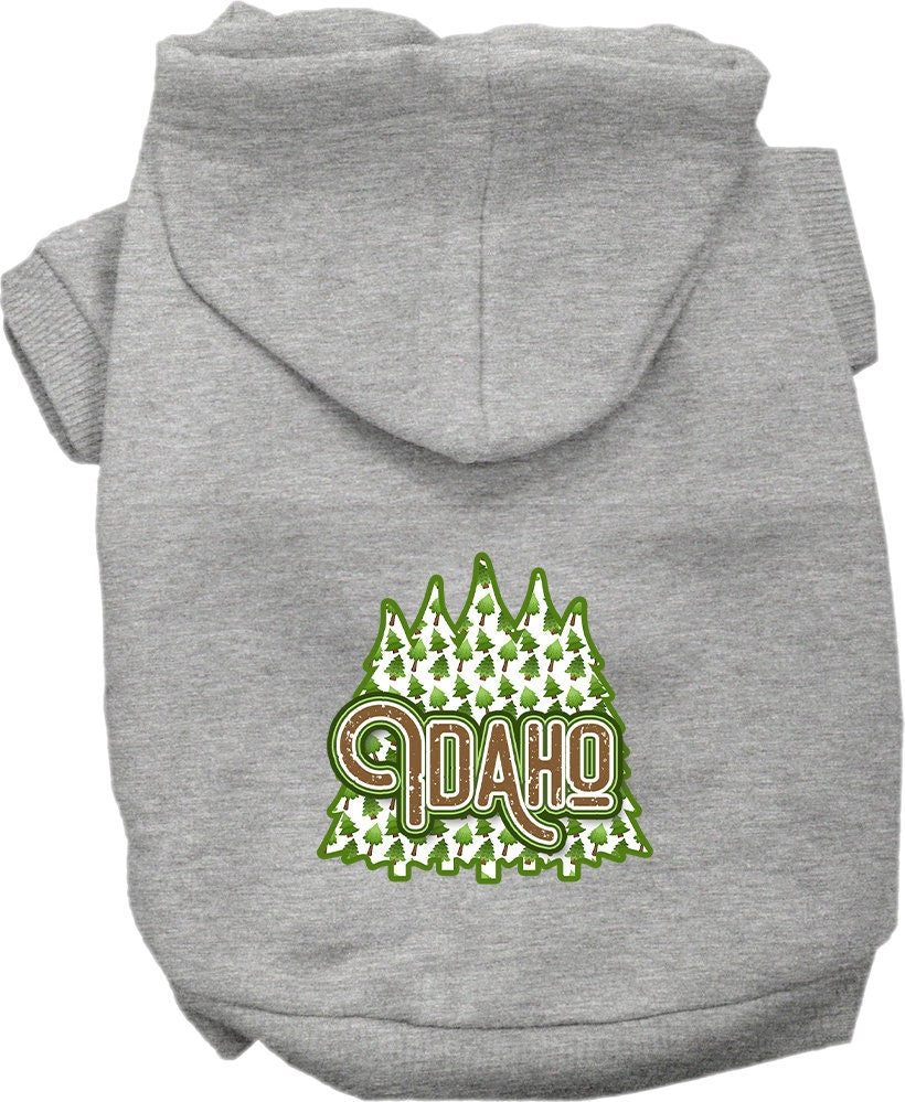 Pet Dog & Cat Screen Printed Hoodie for Medium to Large Pets (Sizes 2XL-6XL), "Idaho Woodland Trees"