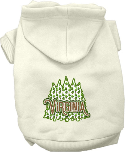 Sudadera con capucha serigrafiada para perros y gatos, para mascotas pequeñas y medianas (tallas XS a XL), "Virginia Woodland Trees"