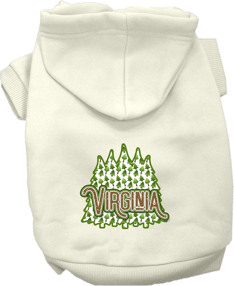 Sudadera con capucha serigrafiada para perros y gatos, para mascotas medianas y grandes (tallas 2XL-6XL), "Virginia Woodland Trees"