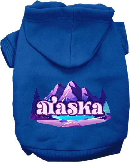 Sudadera con capucha serigrafiada para perros y gatos, para mascotas medianas y grandes (tallas 2XL-6XL), "Alaska Alpine Pawscape"