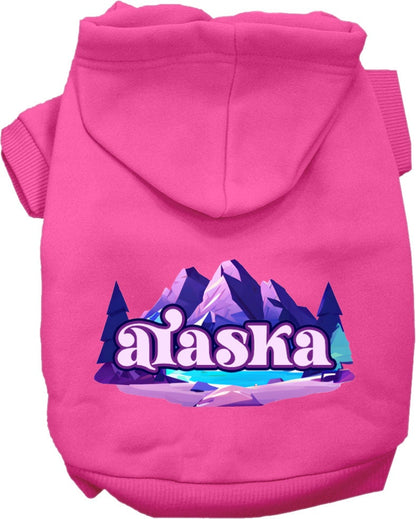 Sudadera con capucha serigrafiada para perros y gatos, para mascotas medianas y grandes (tallas 2XL-6XL), "Alaska Alpine Pawscape"