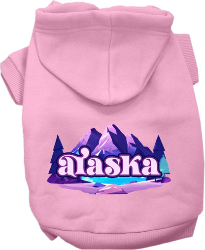 Sudadera con capucha serigrafiada para perros y gatos, para mascotas medianas y grandes (tallas 2XL-6XL), "Alaska Alpine Pawscape"