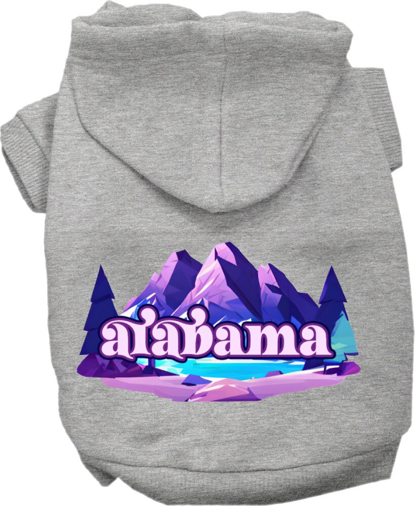 Sudadera con capucha serigrafiada para perros y gatos, para mascotas pequeñas y medianas (tallas XS a XL), "Alabama Alpine Pawscape"